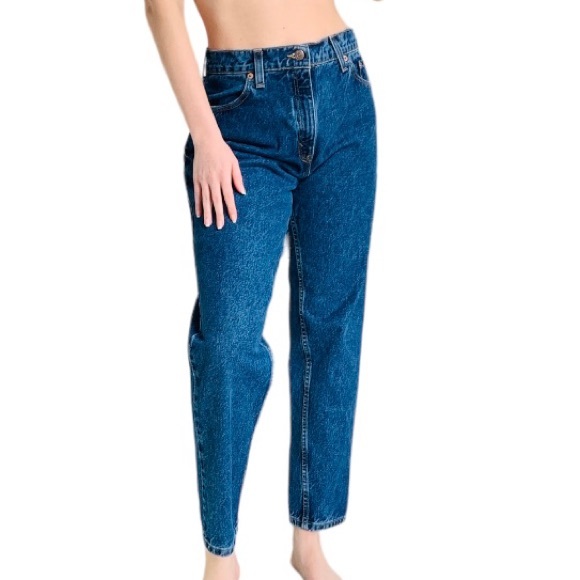 Vintage 90s Levi’s 551 Dark Wash High Waist Mom Jeans - Picture 1 of 9